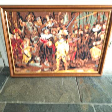 Geborduurde Nachtwacht - 60x80cm beschikbaar voor biedingen
