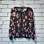 Twinset Vest Maat L Zwart Roze Gebreid Kant Bloemenprint Wol, Twinset, Verzenden, Zwart, T