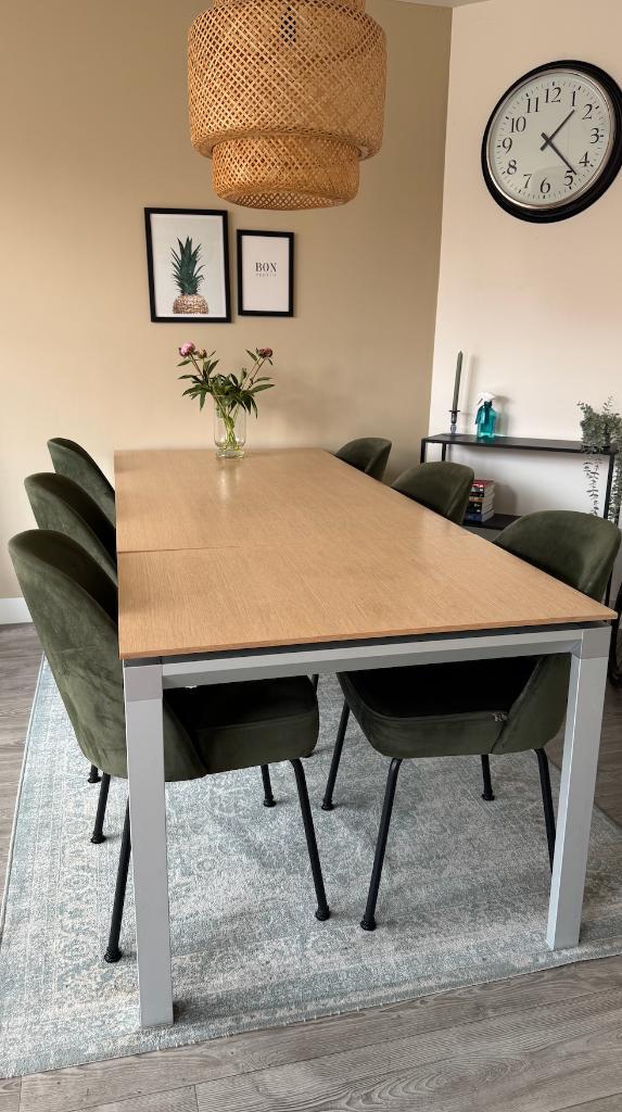 Eetkamertafel Bonaldo Chat - Blank Eiken  - Uitschuifbaar, Huis en Inrichting, Tafels | Eettafels, Gebruikt, 50 tot 100 cm, 150 tot 200 cm