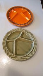 Vintage/ retro fondue borden. Jaren 60,70, Huis en Inrichting, Keuken | Servies, Verzenden, Zo goed als nieuw, Bord(en), Overige stijlen