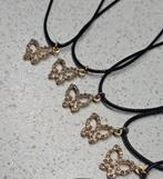 Mooi Gouden vlinderhangers met diamantjes aan ketting "nieuw, Ophalen of Verzenden, Nieuw, Met hanger