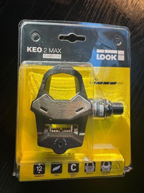 Look Keo 2 Max Carbon racefiets pedalen - Nieuwstaat-, Fietsen en Brommers, Fietsonderdelen, Zo goed als nieuw, Racefiets, Crankstel of Pedalen