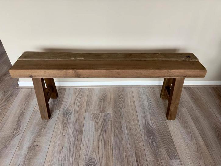 Bijzettafel/Bankje hout Leen Bakker Ties, Huis en Inrichting, Tafels | Sidetables, Zo goed als nieuw, Minder dan 25 cm, 100 tot 150 cm