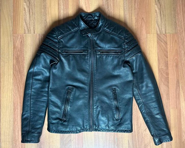 Superdry Leather Jacket, Kleding | Heren, Jassen | Winter, Zo goed als nieuw, Maat 46 (S) of kleiner, Zwart, Ophalen of Verzenden