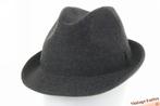 Vintage Gleufhoed Trilby hoed CandA grijs wolmix 56, Hoed, Ophalen of Verzenden, Canda (C&A), 57 cm (M, 7⅛ inch) of minder