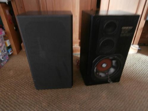 geluidsbox boxen speaker box Onkyo 3 way bass reflex SX-70, Audio, Tv en Foto, Luidsprekers, Gebruikt, Front, Rear of Stereo speakers