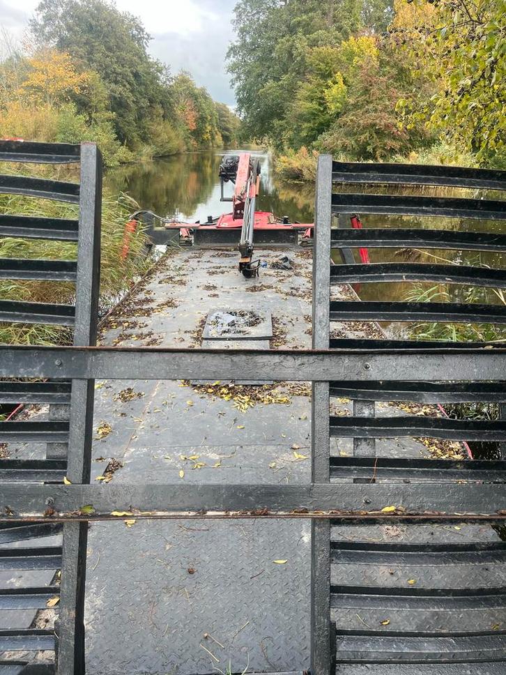 Kraanschip / Werkschip / Dekschuit te koop, Watersport en Boten, Beroepsscheepvaart, Gebruikt, Ponton, Minder dan 100 pk, 10 tot 25 meter