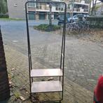 Zwart/goudachtig metalen kledingrek/kapstok met 2 planken., Ophalen, Nieuw