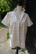 nieuwe bruin wit geruite blouse hes mt L, Ophalen of Verzenden, Nieuw, Maat 42/44 (L), Bruin