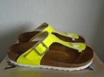 Birkenstock Gizeh knal gele slippers glitter gesp mt 36 smal, Meisje, Overige typen, Ophalen of Verzenden, Zo goed als nieuw