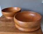 Twee mooie MCM teak houten kommen Mid Century Danish Design, Antiek en Kunst, Ophalen