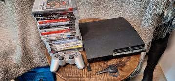 PS3 Slim met games, headset en controller beschikbaar voor biedingen