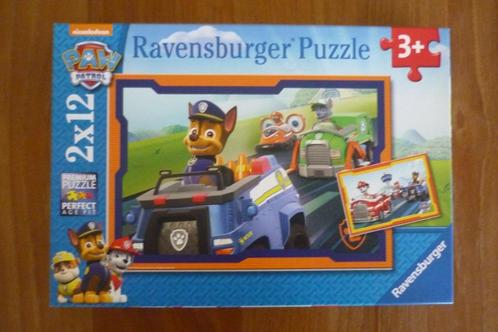 Ravensburger ''PAW PATROL IN ACTIE'' + Posters 2x12 stukjes., Kinderen en Baby's, Speelgoed | Kinderpuzzels, Gebruikt, 2 tot 4 jaar