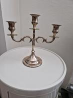 Verzilverde kandelaar drie armen, Antiek en Kunst, Antiek | Kandelaars, Ophalen of Verzenden, Zilver