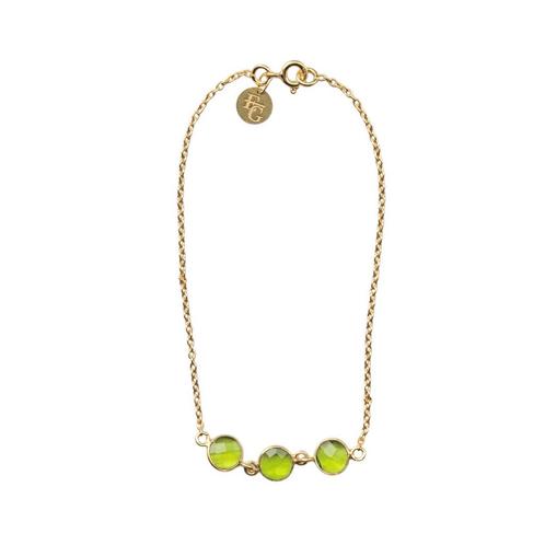 Peridoot Gold Plated 925 zilveren armband., Sieraden, Tassen en Uiterlijk, Armbanden, Nieuw, Zilver, Verzenden