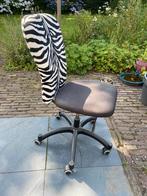 Bureaustoel zebraprint, Huis en Inrichting, Ophalen, Gebruikt, Zwart, Bureaustoel