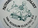 sticker Van Rossum elektro autoradio papendrecht retro auto, Verzamelen, Overige typen, Zo goed als nieuw, Verzenden