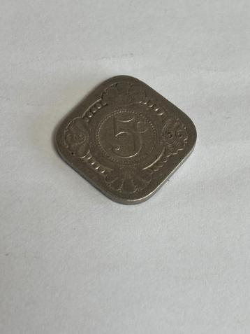 ZILVEREN vierkante 5 Cent 1936 beschikbaar voor biedingen
