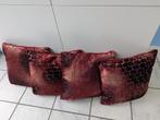 4 fluweel zachte kussens, Huis en Inrichting, Woonaccessoires | Kussens, Ophalen of Verzenden, Gebruikt, Vierkant