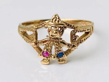Bijzondere Vintage 9 karaat clown ring beschikbaar voor biedingen
