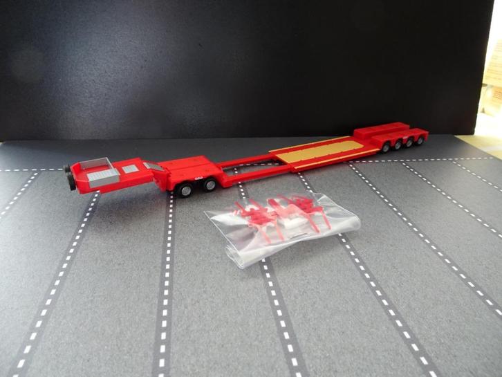 886 herpa nooteboom oplegger rood 2-as 4-as 1:87 truck trein, Hobby en Vrije tijd, Modelauto's | 1:87, Nieuw, Bus of Vrachtwagen