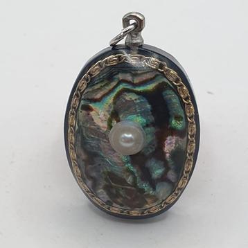 Kettinghanger met parel op Albalone  beschikbaar voor biedingen