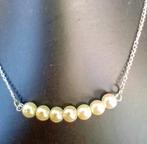 R.V.S. Ketting met Parel Bar 7#, Overige materialen, Verstelbaar, Verzenden, Wit