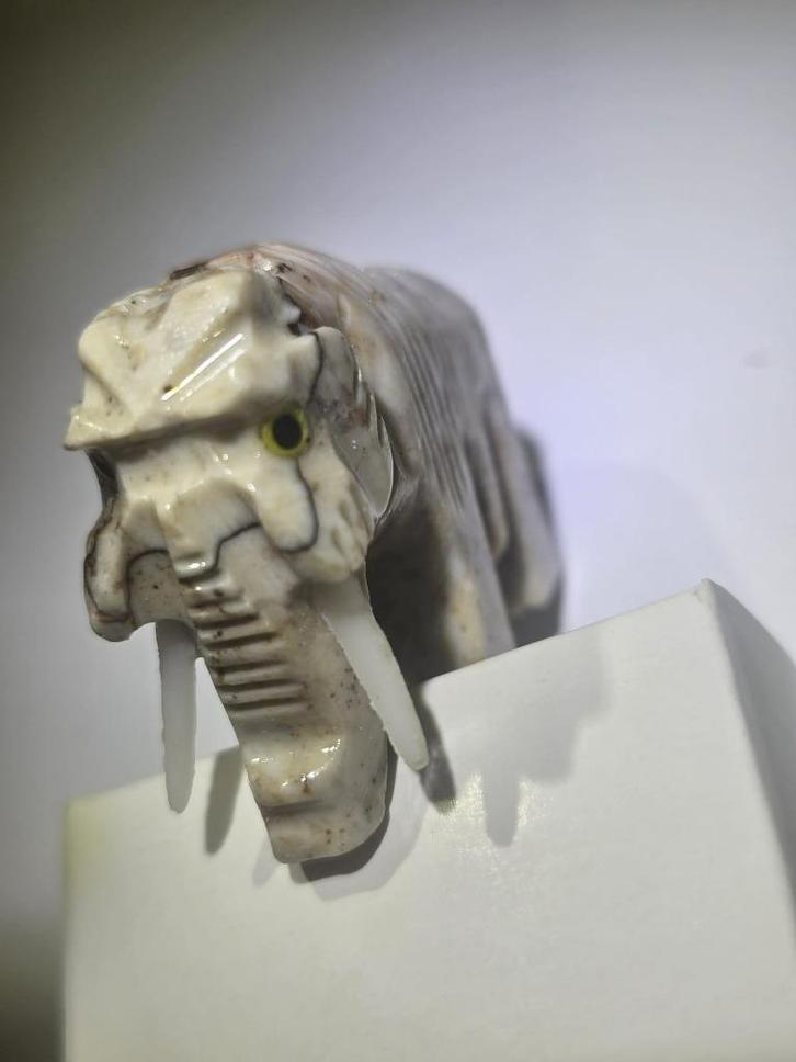 Olifant steen Dordogne (3x3.5cm), Verzamelen, Mineralen en Fossielen, Mineraal, Ophalen of Verzenden