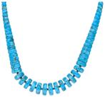 Vintage collier met blauw steen zilveren bolslot ZELDZAAM, Sieraden, Tassen en Uiterlijk, Antieke sieraden, Ophalen, Zilver, Ketting