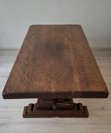 mooie oude eiken salontafel lang 130 br 65 hoog 52 beschikbaar voor biedingen