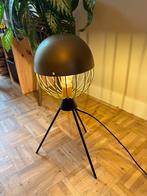 Gouden Tripod tafellamp met Raster Kap, Ophalen, Gebruikt, Metaal, Minder dan 100 cm