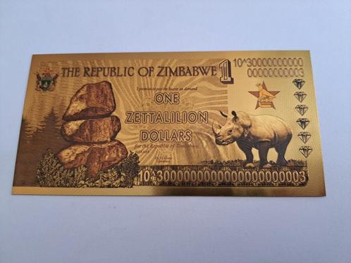 BILJET -ZIMBABWE - GOUDFOLIE-1 ZETTALILION DOLLARS (223), Postzegels en Munten, Bankbiljetten | Afrika, Los biljet, Zimbabwe, Ophalen of Verzenden
