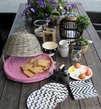 Grote rieten mand schaal food cover (vergrijsd riet), Ophalen, Nieuw