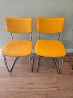 Originele gipsen stoelen, geel, Huis en Inrichting, Stoelen, Ophalen, Gebruikt, Twee, Overige kleuren