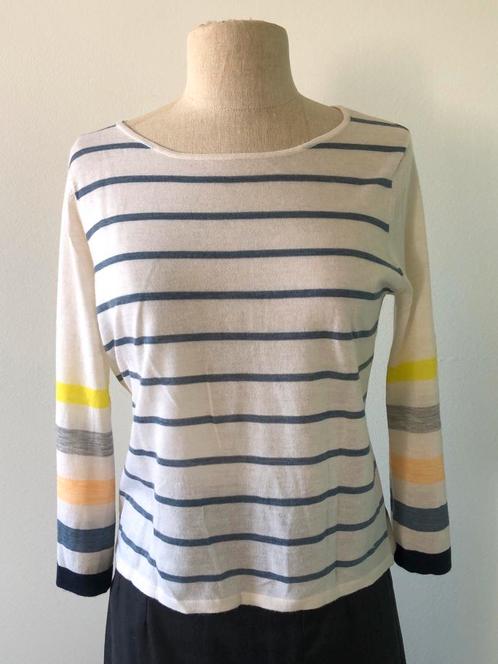 Autumn Cashmere white color striped cashmere top - S - new!, Kleding | Dames, Tops, Nieuw, Maat 36 (S), Wit, Zonder mouw, Ophalen of Verzenden