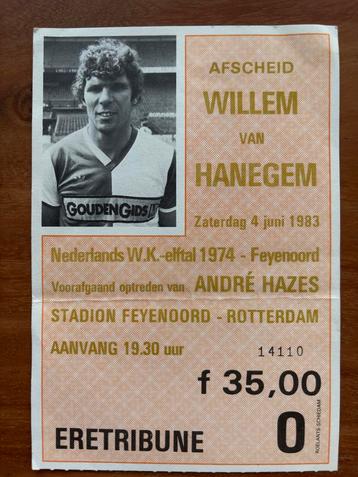 Afscheidswedstrijd Willem van Hanegem - 1983 beschikbaar voor biedingen