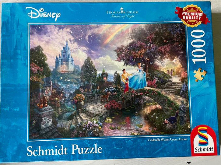 Disney thomas kinkade puzzel cinderella assepoester, Hobby en Vrije tijd, Denksport en Puzzels, Zo goed als nieuw, 500 t/m 1500 stukjes