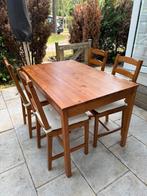 Ikea tafel en 4 stoelen met kussens Jokkmokk, Ophalen, Gebruikt, Vintage scandinavisch jokkmokk, 4 tot 6 stoelen