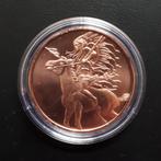 USA Red horse ounce copper/koper round, Verzenden, Koper