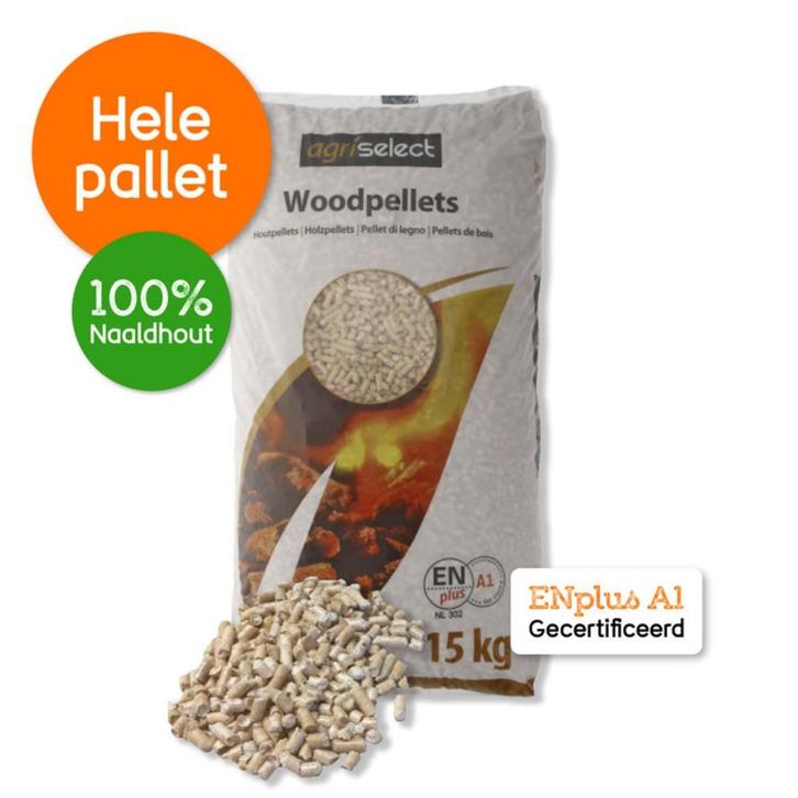 Agriselect ENplus A1 Virgin Wood Houtpellets (naaldhout), Tuin en Terras, Haardhout, 6 m³ of meer, Verzenden