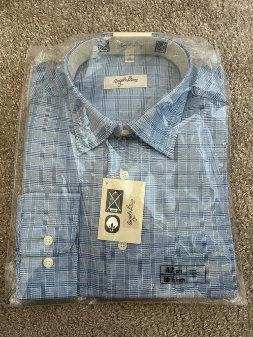 NIEUW 100% katoen geruite overhemd maat 42, Kleding | Heren, Overhemden, Nieuw, Halswijdte 41/42 (L), Blauw, Verzenden