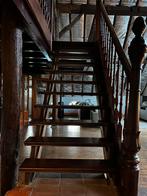 Houten Trap met balustrade, 11 treden, Doe-het-zelf en Verbouw, Ladders en Trappen, Ophalen, Gebruikt, Trap, Minder dan 2 meter