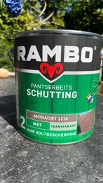 Rambo Pantserbeits, schutting. Antraciet., Doe-het-zelf en Verbouw, Verf, Beits en Lak, Nieuw, Beits, Ophalen of Verzenden, Grijs