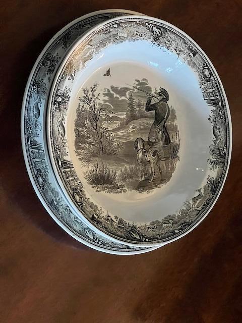 3 BORDEN MET JACHTVOORSTELLING (ARTEMIS), Antiek en Kunst, Antiek | Servies los, Verzenden