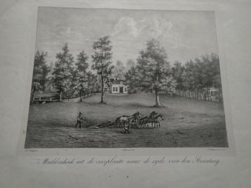 37 / Loenen aan de Vecht Buitenplaats Middenhoek Litho 1836 beschikbaar voor biedingen
