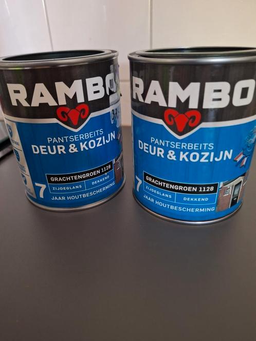 2 blikken Rambo pantserbeits. Grachtengroen 1128, Doe-het-zelf en Verbouw, Verf, Beits en Lak, Nieuw, Verf, Minder dan 5 liter