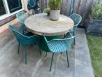 Ronde tuintafel met stoelen, Ophalen, 5 zitplaatsen, Gebruikt, Eettafel