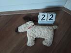Plat hond knuffel met rood bandje om, Ophalen, Zo goed als nieuw, Hond