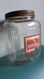 Antieke glazen snoeppot met deksel Chocolaterie ANTOINE BXL, Ophalen of Verzenden