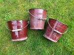 3 antieke emmers, Ophalen of Verzenden, Gebruikt, Rond, Tuin